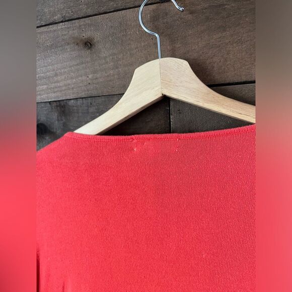 Joseph A Bright Orange Floral Tie Front Cardigan Sweater - Picture 5 of 10